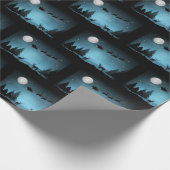 Schattige rendieren 's nachts cadeaupapier (Hoek)