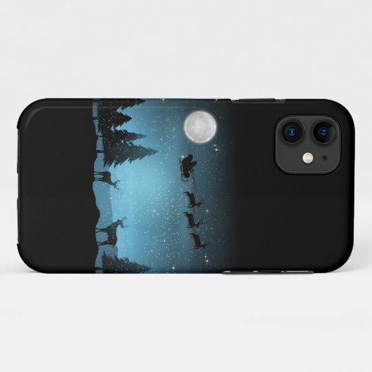 Schattige rendieren 's nachts Case-Mate iPhone case (Achterkant (horizontaal))