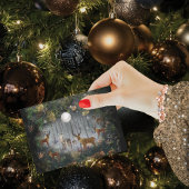 Schattige rendieren 's nachts feestdagenkaart