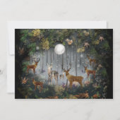 Schattige rendieren 's nachts feestdagenkaart (Voorkant)