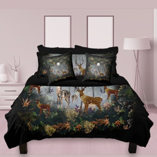 Schattige rendieren 's nachts fleece deken