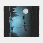 Schattige rendieren 's nachts fleece deken (Voorkant (Horizontaal))
