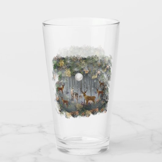 Schattige rendieren 's nachts glas (Achterkant)