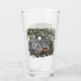 Schattige rendieren 's nachts glas