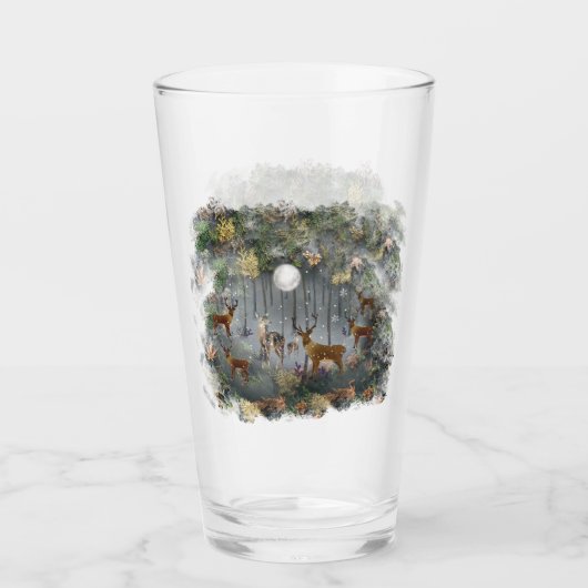 Schattige rendieren 's nachts glas (Voorkant)