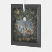 Schattige rendieren 's nachts glas ornament (Voorkant links)