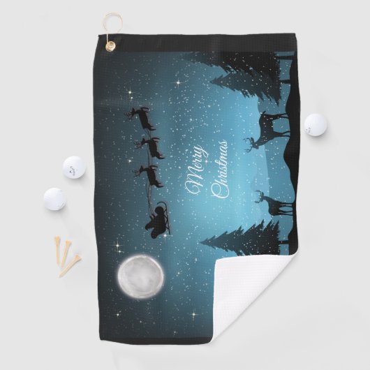 Schattige rendieren 's nachts golfhanddoek (Insitu)