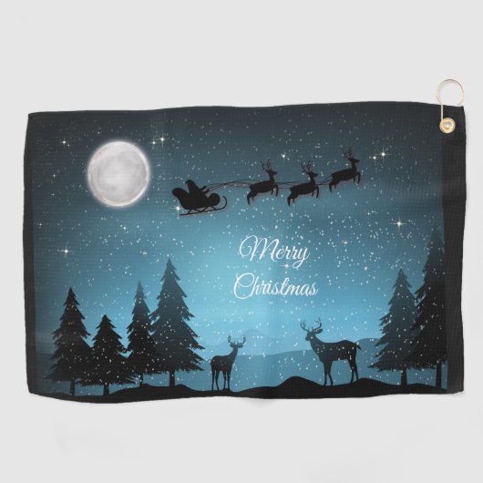 Schattige rendieren 's nachts golfhanddoek (Horizontaal)