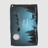 Schattige rendieren 's nachts golfhanddoek (Voorkant)