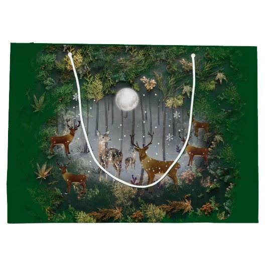 Schattige rendieren 's nachts groot cadeauzakje (Achterkant)