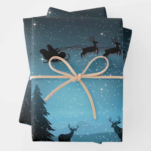 Schattige rendieren 's nachts inpakpapier vel (In situ)