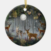 Schattige rendieren 's nachts keramisch ornament (Voorkant)