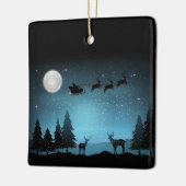 Schattige rendieren 's nachts keramisch ornament (Links)
