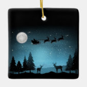 Schattige rendieren 's nachts keramisch ornament (Voorkant)