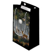 Schattige rendieren 's nachts klein cadeauzakje (Voorkant Gekanteld)