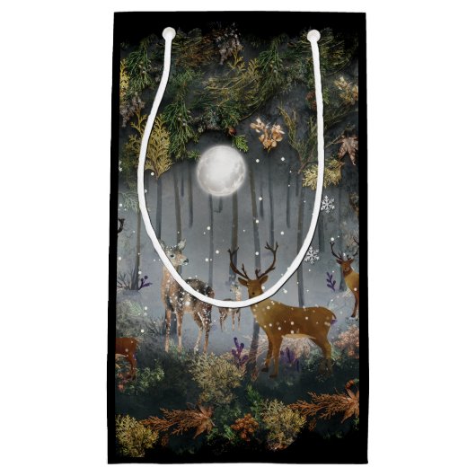 Schattige rendieren 's nachts klein cadeauzakje (Voorkant)