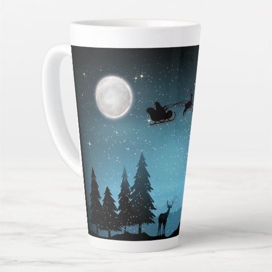 Schattige rendieren 's nachts latte mok (Linkerhoek)