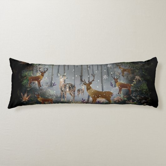 Schattige rendieren 's nachts lichaamskussen (Voorkant)