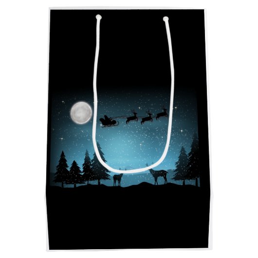 Schattige rendieren 's nachts medium cadeauzakje (Achterkant)