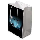 Schattige rendieren 's nachts medium cadeauzakje (Achterkant Gekanteld)