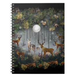 Schattige rendieren 's nachts notitieboek