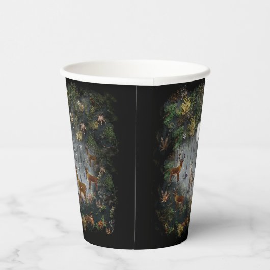 Schattige rendieren 's nachts papieren bekers (Rechts)