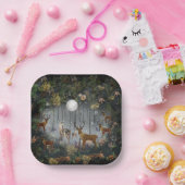 Schattige rendieren 's nachts papieren bordje (Feest)