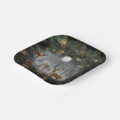 Schattige rendieren 's nachts papieren bordje (Gebogen)