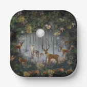 Schattige rendieren 's nachts papieren bordje (Voorkant)