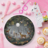 Schattige rendieren 's nachts papieren bordje (Feest)