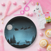 Schattige rendieren 's nachts papieren bordje (Feest)