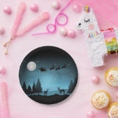 Schattige rendieren 's nachts papieren bordje (Feest)