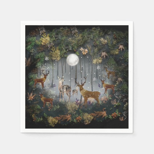 Schattige rendieren 's nachts servet (Voorkant)