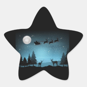 Schattige rendieren 's nachts ster sticker
