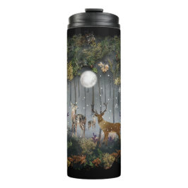 Schattige rendieren 's nachts thermosbeker