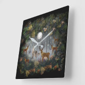 Schattige rendieren 's nachts vierkante klok (Hoek)