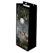 Schattige rendieren 's nachts wijn cadeautas (Voorkant Gekanteld)