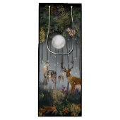 Schattige rendieren 's nachts wijn cadeautas (Voorkant)