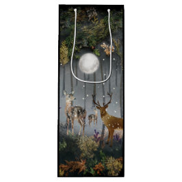 Schattige rendieren 's nachts wijn cadeautas