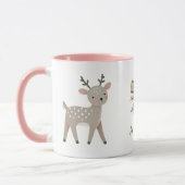 Schattige rendieren & striktekening Kerstnaam Mok (Links)