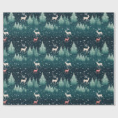 Schattige rendieren traditioneel kerstcadeau verpa cadeaupapier (Vlak)