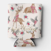 Schattige rendieren, vogels, bloemen blikjeskoeler (Voorkant)