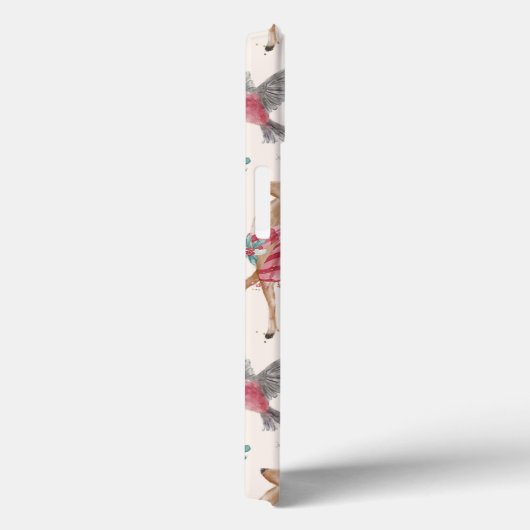 Schattige rendieren, vogels, bloemen Case-Mate iPhone case (Achterkant / Rechts)