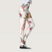 Schattige rendieren, vogels, bloemen leggings (Rechts)
