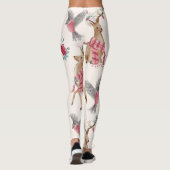 Schattige rendieren, vogels, bloemen leggings (Achterkant)