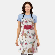 Schattige rendieren, vogels, bloemen