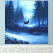 Schattige Rendieren Winter Wonderland Vakantie Canvas Afdruk (Insitu (Houten vloer))