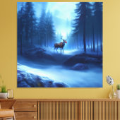 Schattige Rendieren Winter Wonderland Vakantie Canvas Afdruk (Insitu (Woonkamer))