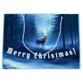 Schattige Rendieren Winter Wonderland Vakantie Groot Cadeauzakje (Voorkant)