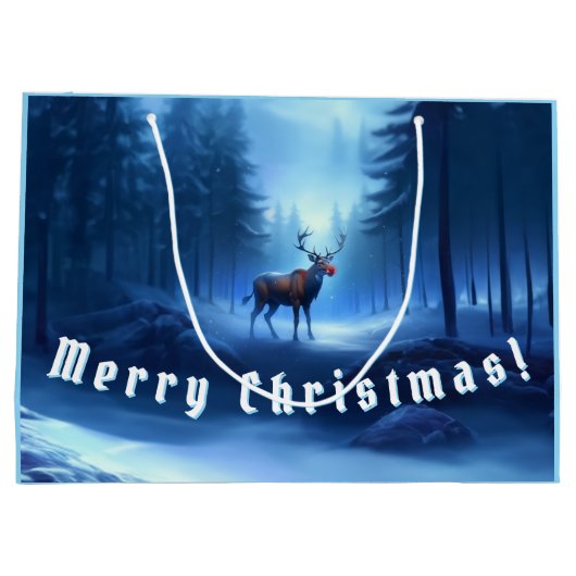 Schattige Rendieren Winter Wonderland Vakantie Groot Cadeauzakje (Achterkant)